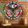 2D Flat, 1pc 7.87x7.87inch Aluminum, Patriotic Eagle "Home of the Free Because of the Brave" Vintage 2D Sign, Wall Art Decor for Home, Room