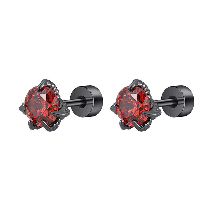 Dragon claw zircon earrings for women, ear piercing for men, sparkling diamond ear bone studs, men's high-end ear cuffs, ear accessories