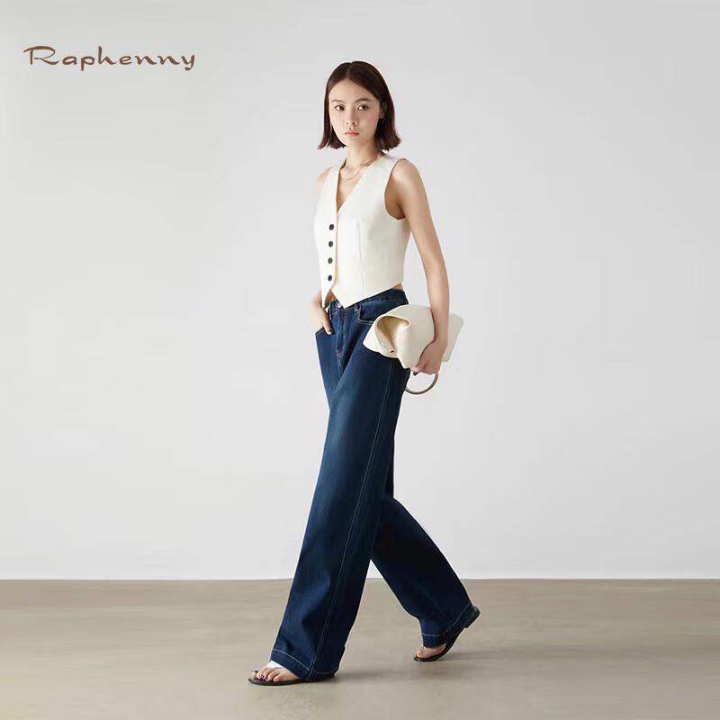 

Raphenny Women s Retro Blue Wide-Leg Stretch Denim Jeans XL