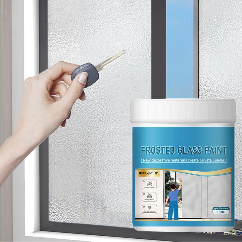 500g Matte Glass Paint Opaque Glass Paint Bathroom Glass Window Sandblasting Water-based Coating Transparent Becomes Frosted