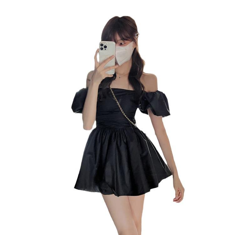 Two-Way French Puff Sleeve Off-Shoulder Summer Dress