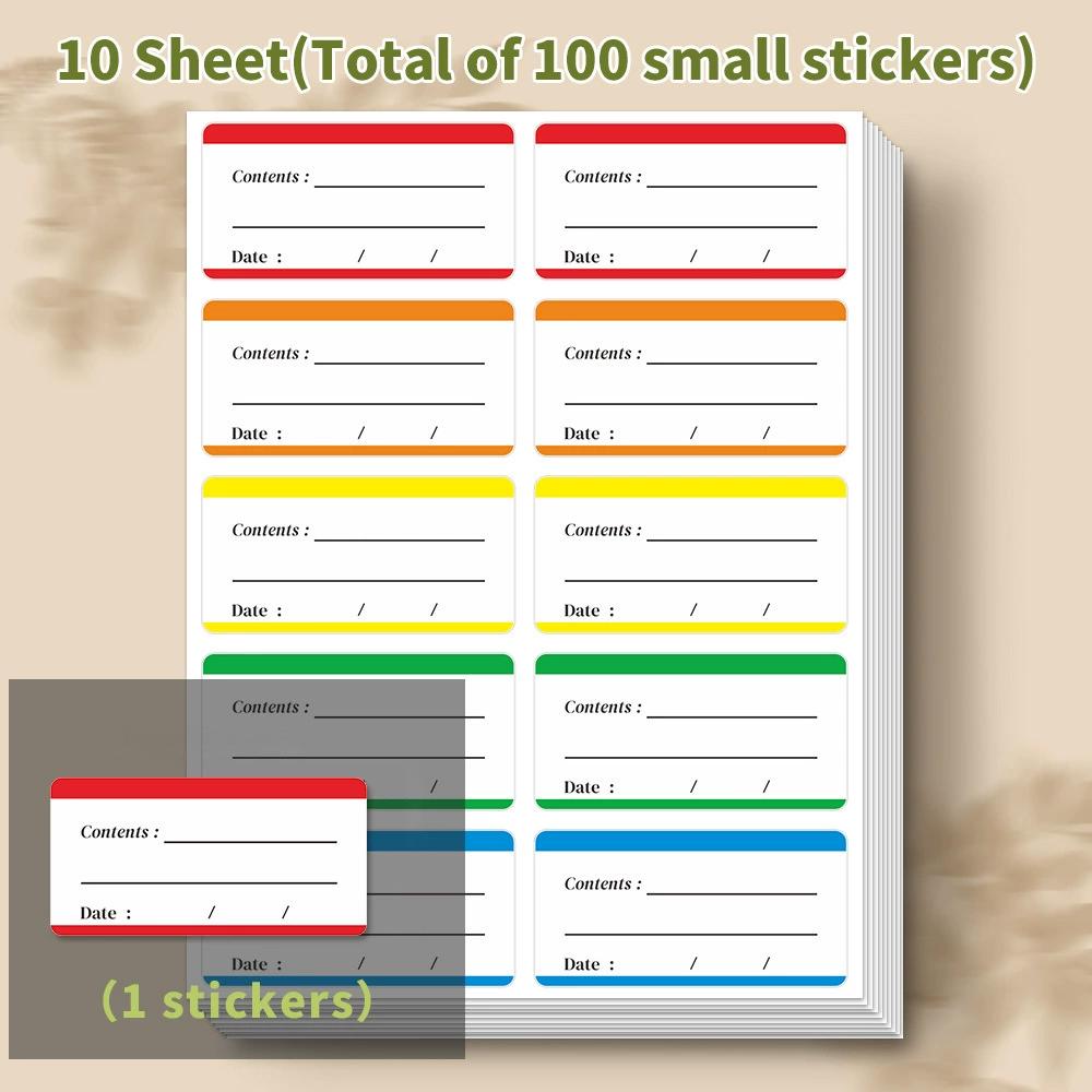 

100 шт. Съемные цветные этикетки Этикетки для морозильной камеры Наклейки для хранения продуктов Коробки для баночек со специями Этикетка для холодильника Организация кухни
