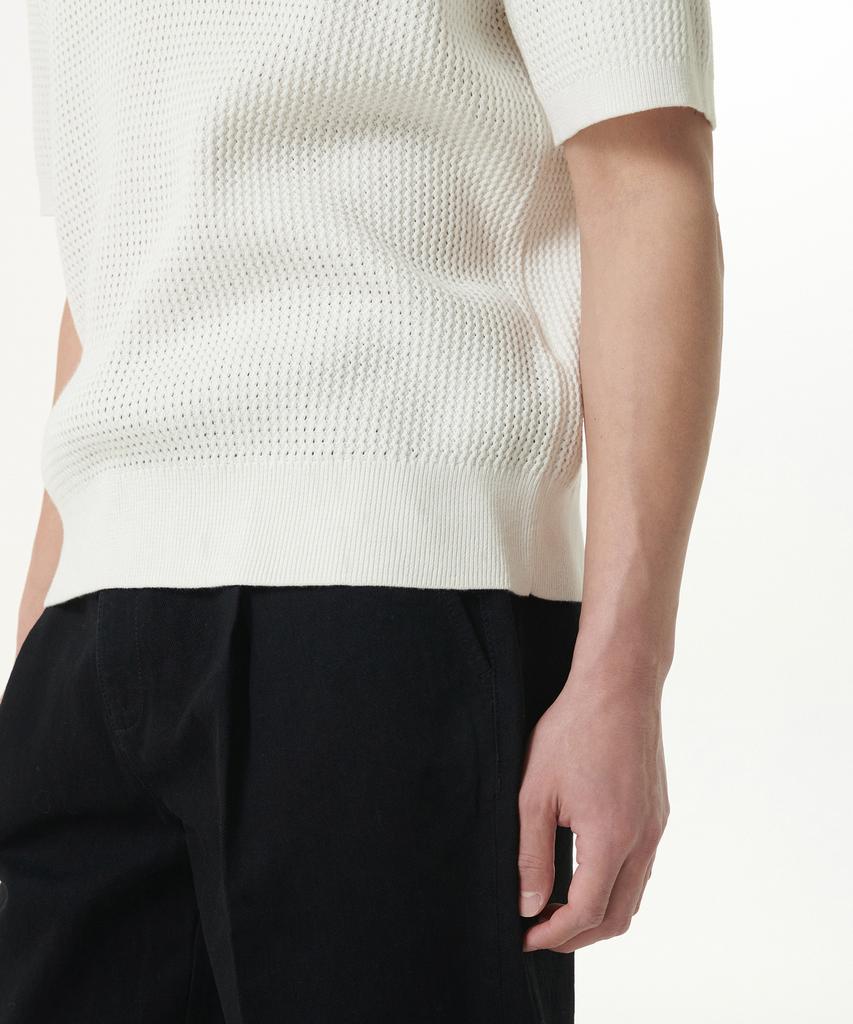 Musinsa Standard Crochet Knitted Polo Shirt [Ivory]