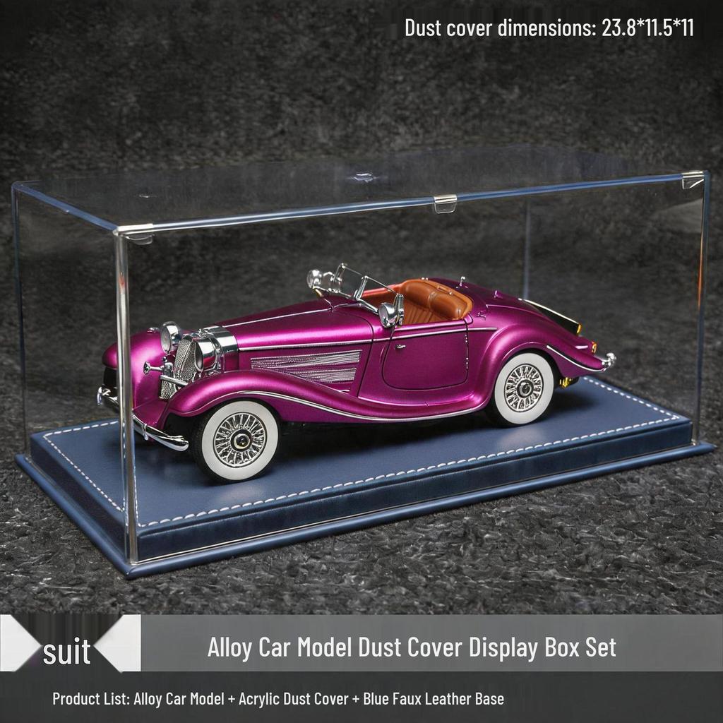 1/24 Mercedes-Benz 500K Modellauto aus Legierung mit Ton und Licht: Klassisches Retro-Ornament zum Zurückziehen, Geschenkbox zum Mittherbstfest