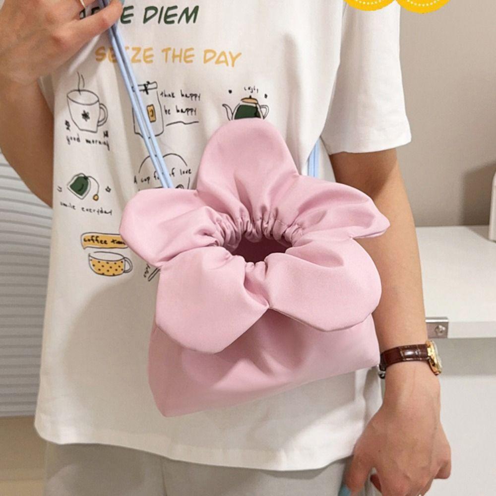 Bundle Pocket Small Flower Bag Korean Style Floral Bucket Bag Canvas Shoulder Bag  Shopping