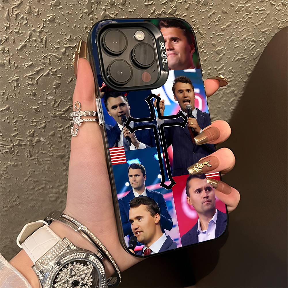 

C-Charlie K-Kirk Cross Phone Case For iPhone 15,12,11,14,13,16,17,E,Max,Plus,Air,Pro,Mini Shockproof Cover iPhone17