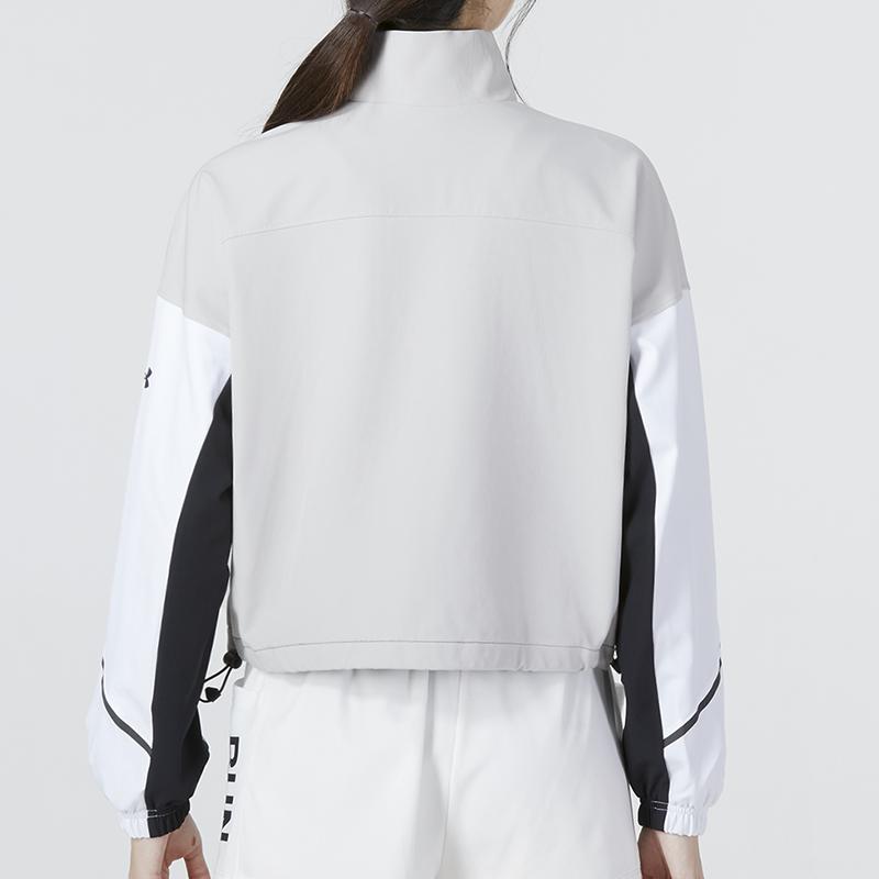 Under Armour Unstoppable Jacket Color Block Sports Casual Stand Collar Jacket Women Jacket White 1374889-592