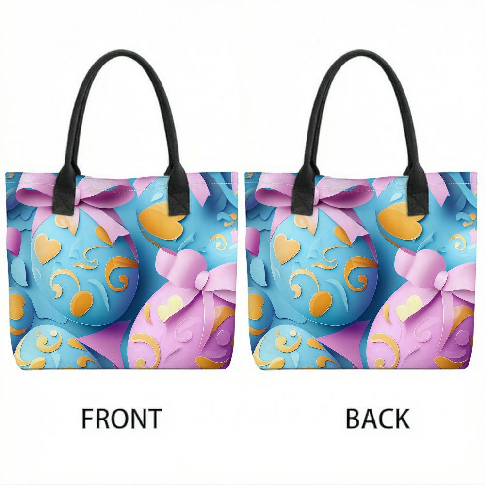  Fashionable Printed Tote Bag Casual Large Capacity Handbag for Daily Use