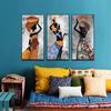 Modern African Tribal Art Canvas Painting Black Woman Dancing Poster and Print Abstract Wall Art Pictures For Living Room Decor