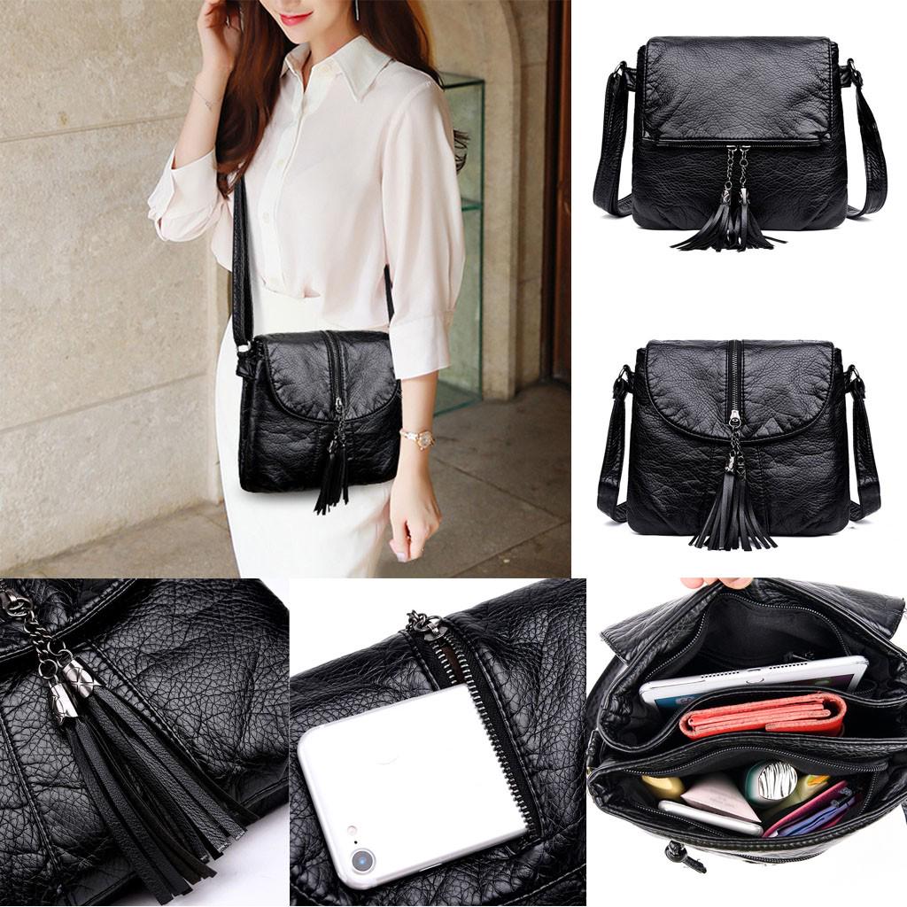 

Модная женская однотонная кожаная сумка через плечо большой емкости, сумка-мессенджер