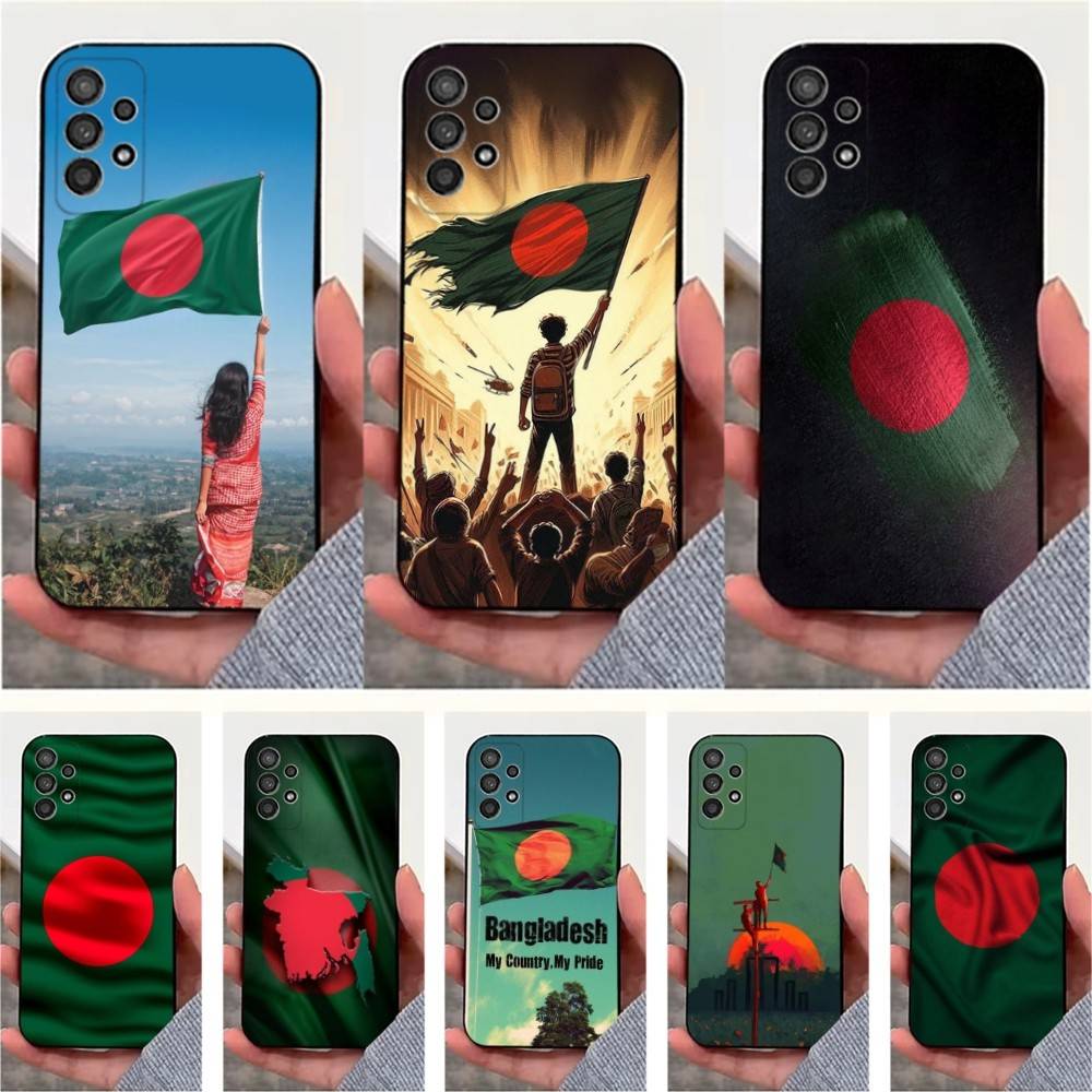 Bangladesh Flag For Samsung S9,S10,S20,S10,S21,S25,S24,S23,Ultra,FE,Plus,Lite,Soft Silicone Black Case