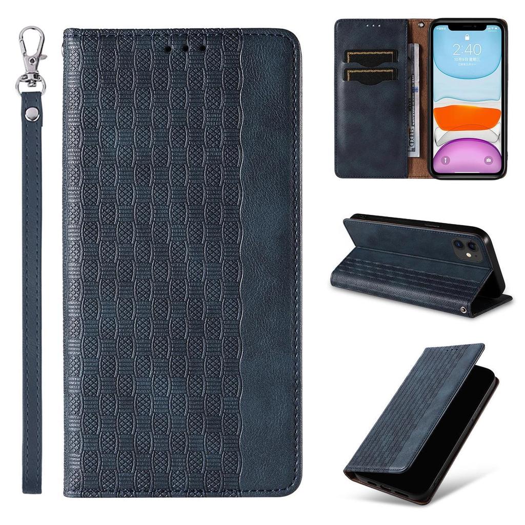 Magnet Strap Case Etui Do Iphone 12 Cover Wallet + Mini Lanyard Charm Blue