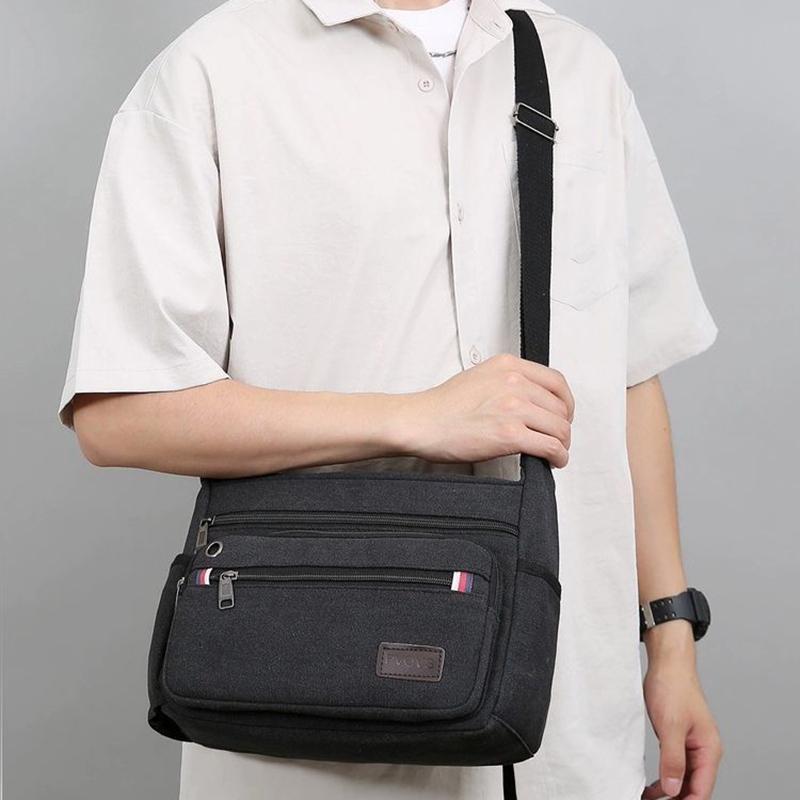 New Tool Kit Industrial Work Bag Wear-resistant Construction Site Shoulder Bag Messenger Bag Large-capacity Multi-Compartment Travel Bag Canvas Bag