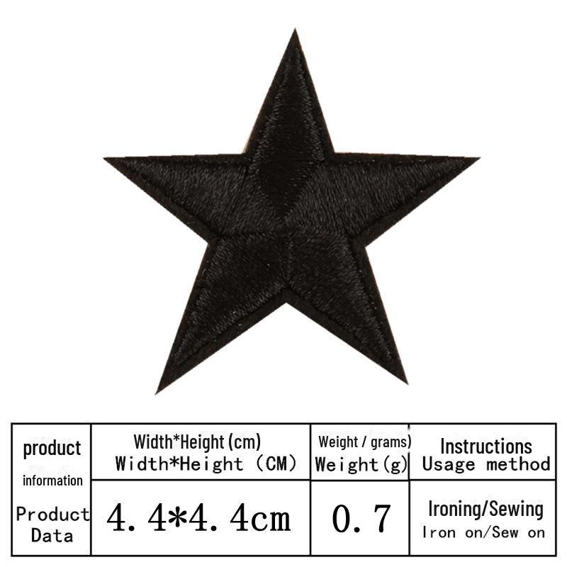 Stoffabzeichen mit fünfzackigem Stern-Stickerei