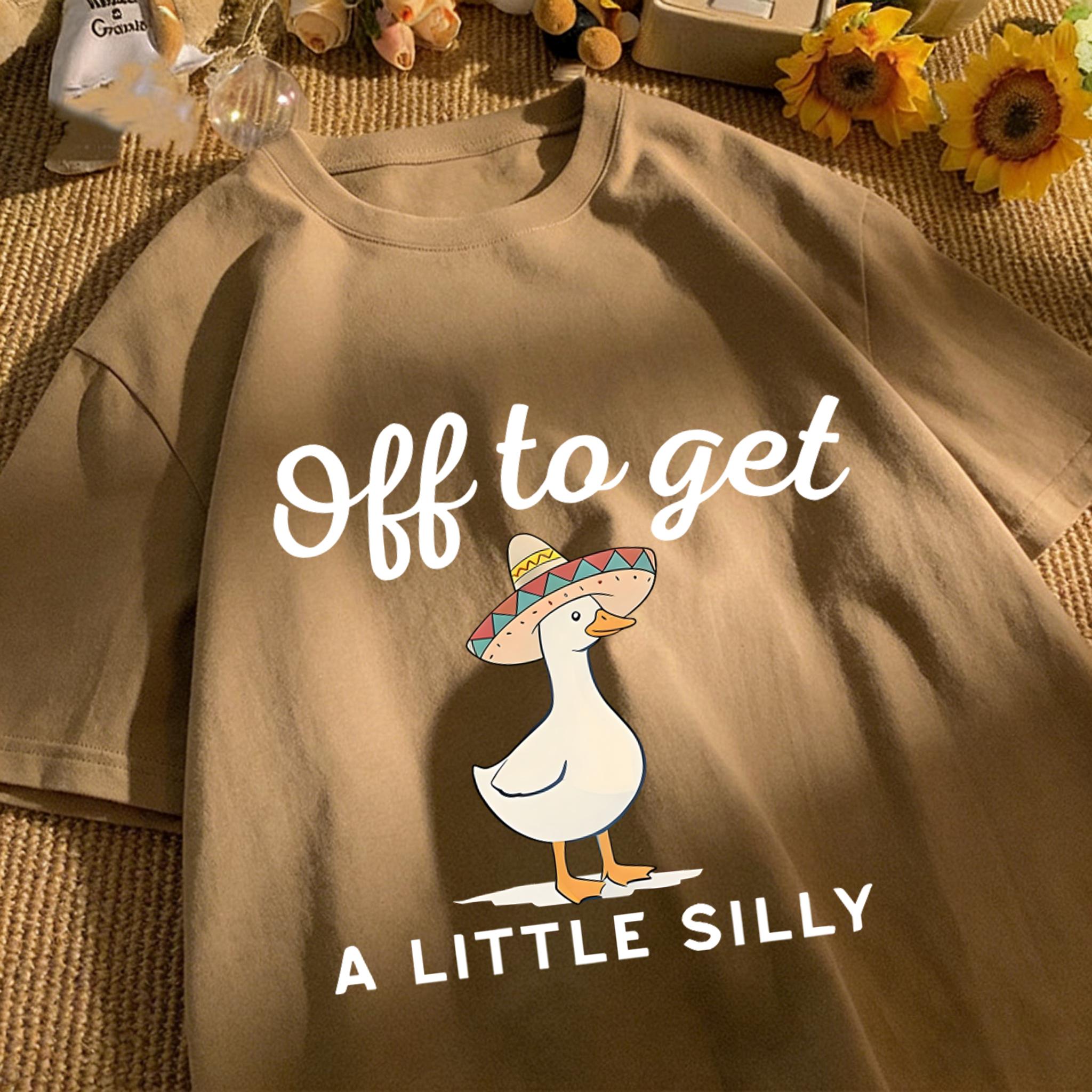 Off To Get A Little Silly Design Unisex T-Shirt Loose Vintage Tee Cotton Fashion Clothing Summer Unisex Soft Basics T-Shirts S
