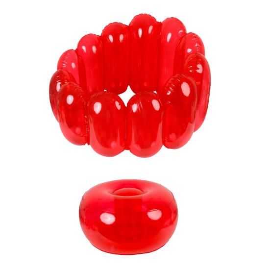 Inflatable Sofa Chair Transparent Leak-Proof PVC 250 Lbs Capacity Portable Indoor Living Room