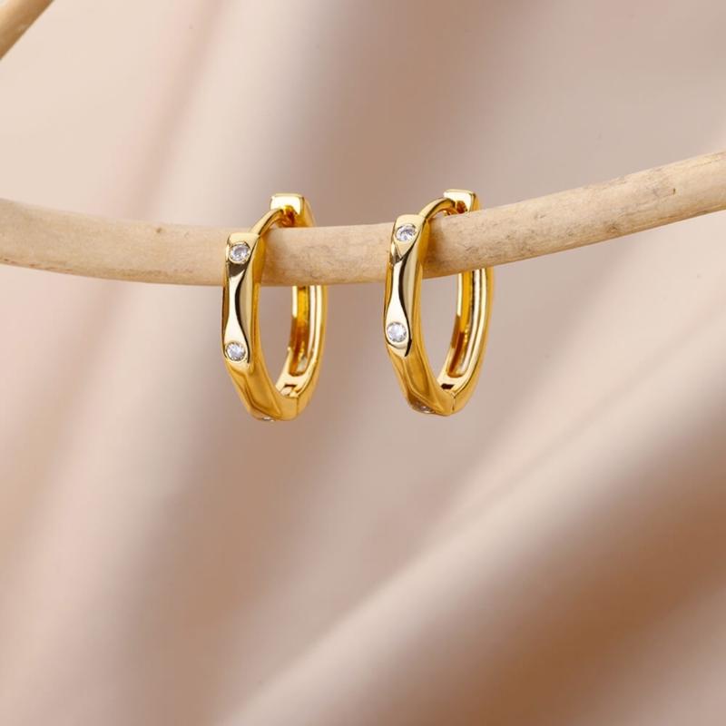 Geometric Hoop Earrings for Women Fashionable Square Ear Rings Exaggerated Ear Pendants Elegant Evening Party Jewelry