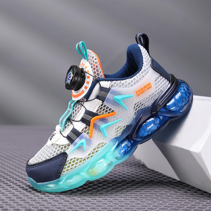 Boys' Autumn Waterproof Leather Sports Shoes with Soft Sole & Rotating Buckle