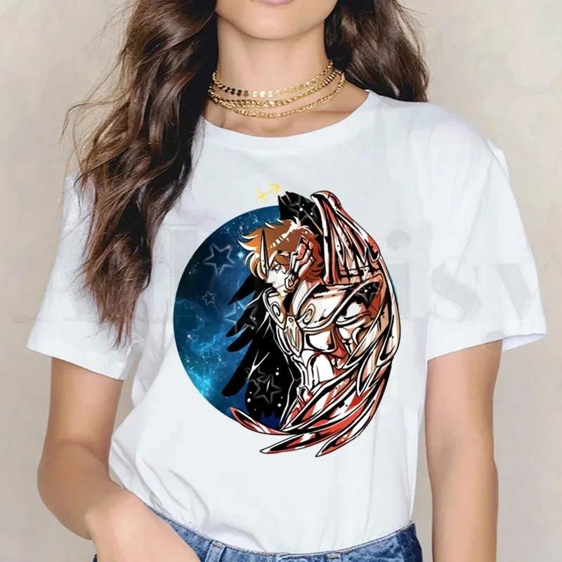 

Saint Seiya Knights Of The Zodiac Burn Cosmos Short Sleeve Female Tops Harajuku VintageT Shirts Women s T-shirt S