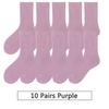 10 Pairs/Lot New Woman Cotton Socks Men Sock Solid Color Autumn Spring For Female's Soft Breathable Colorful Girl
