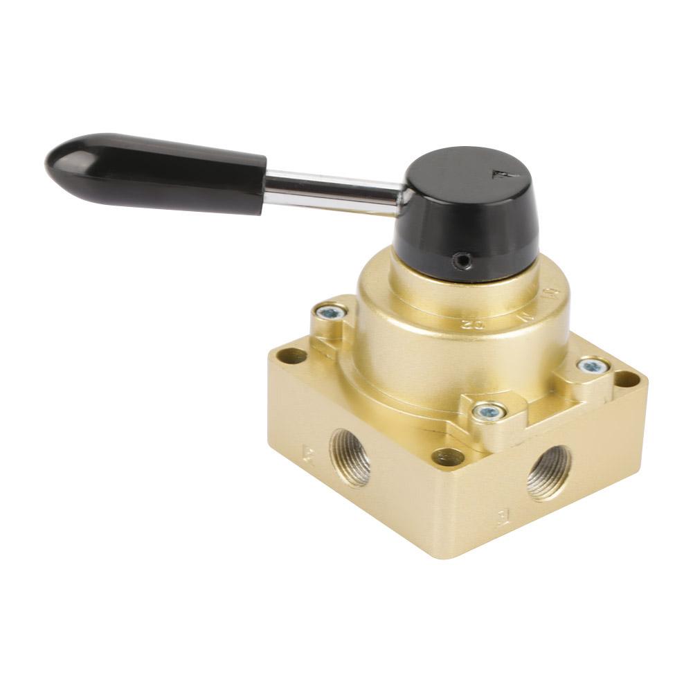HV03 G38 3 Positions 4 Ways Pneumatic Air Flow Control Rotary Hand Lever Valve
