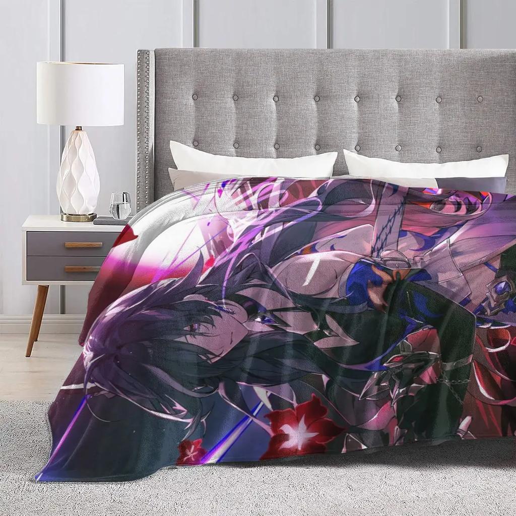Anime Honkai Star Rail Acheron All Season Fleece Blanket Throw Ultra Soft Flannel Blanket Digital Printed Premium Fluffy Fleece