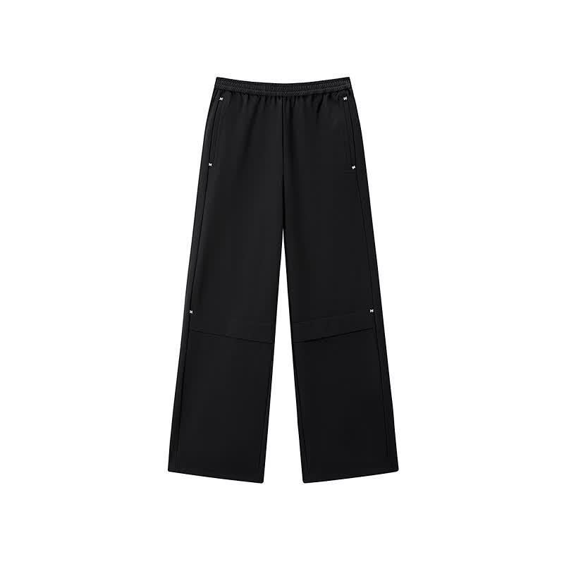Leting Elastic Waist Wide-Leg Commuter Pants