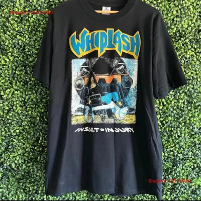 Whiplash Insult To Injury Large Metal Band T Shirt Vintage Washed Casual Stylish Fashion Stretched Comfortable Designer Clothes