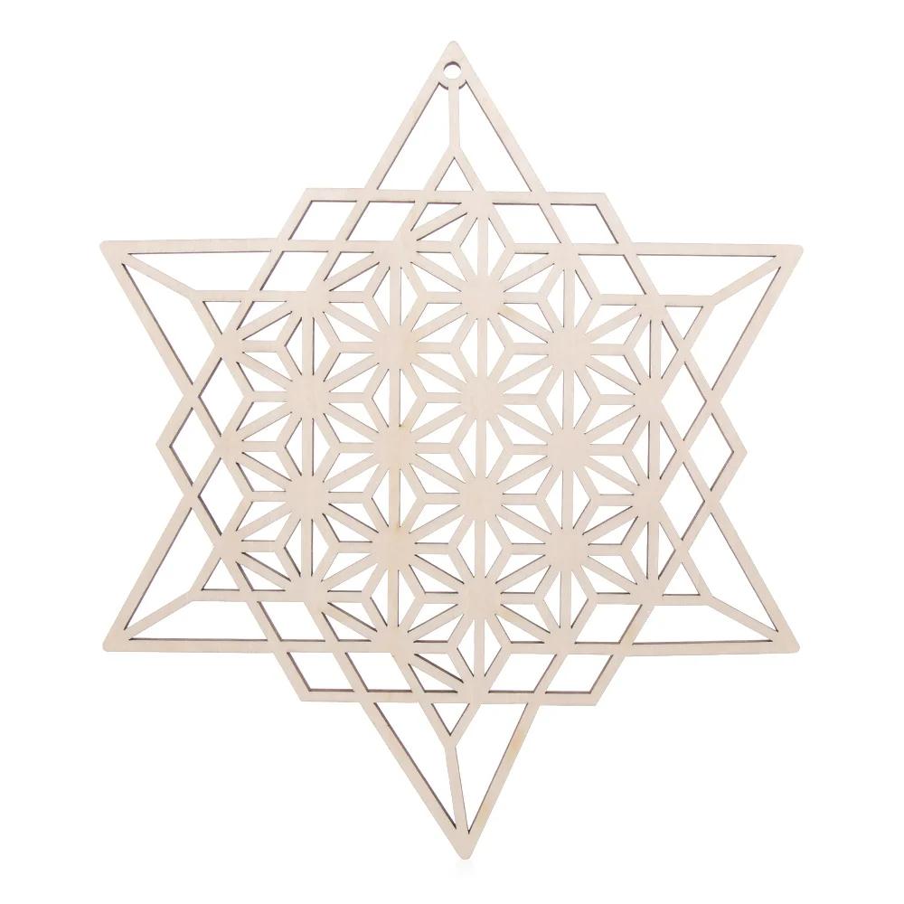 Flower Of Life Energy Mat Slice Wood Base Wooden Wall Sign Laser Cut Handmade Coasters Making Sacred Geometry Ornament Decor