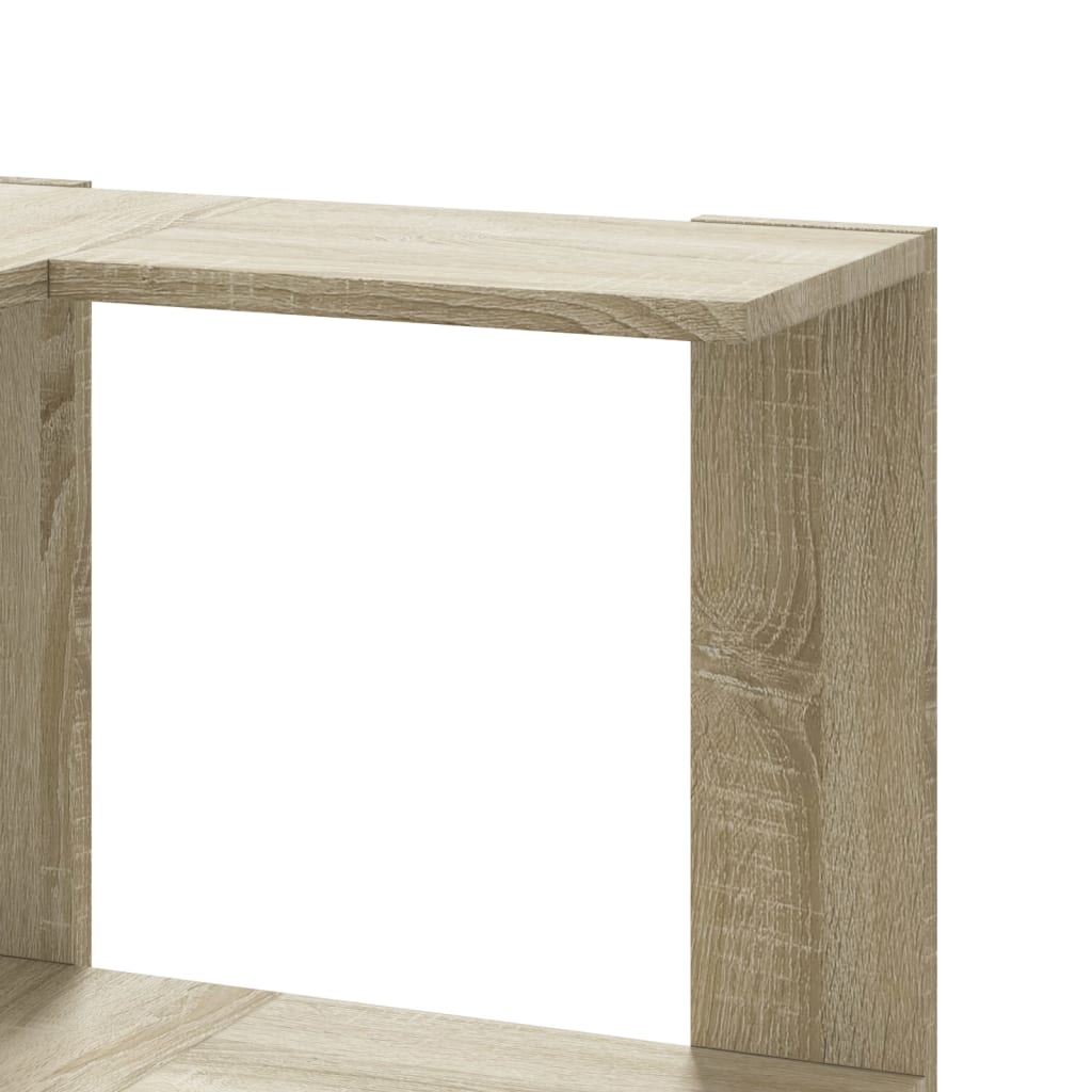 Corner Bookshelf 3 Shelves Sonoma Oak Finish 50 X 50 X 102 Cm Engineered Wood