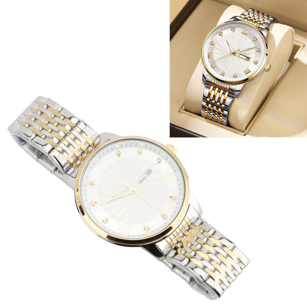 Quartz Men Watch Business Stylish Wristwatch Water Resistant Men Watch with Date Function for Business