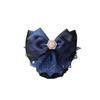 Ribbon Bowknot Spring Clip Pearl Hair Net Cover Sweet Bun Snood  Female