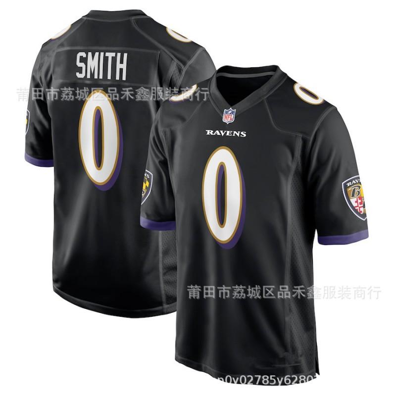 Baltimore Ravens NFL Football Jersey 0 Smith Embroidered Game Practice Uniform Men Unisex Cotton