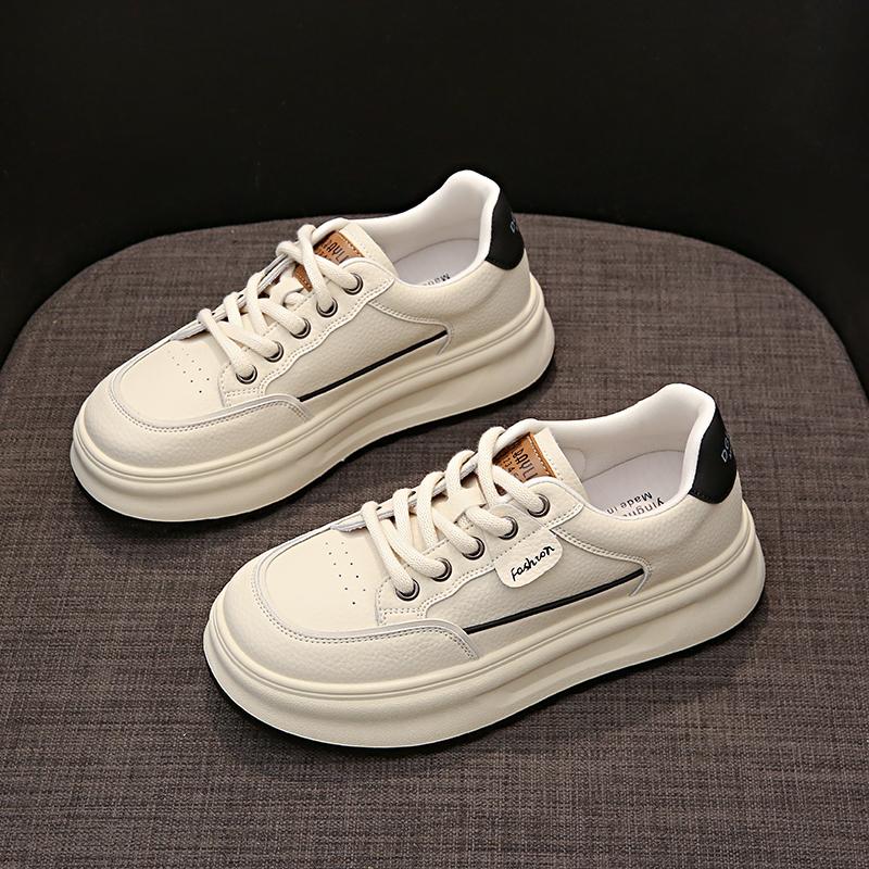 Small size spring thick baseplate shoes sneakers 34 бежевый