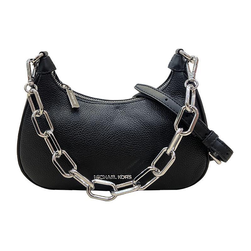 Michael Kors Cora Adjustable Shoulder Strap Leather Crossbody Bag Women Shoulder Bag Black 35F3S4CU6L-BLACK Basic Set (Bag+Dust Bag)