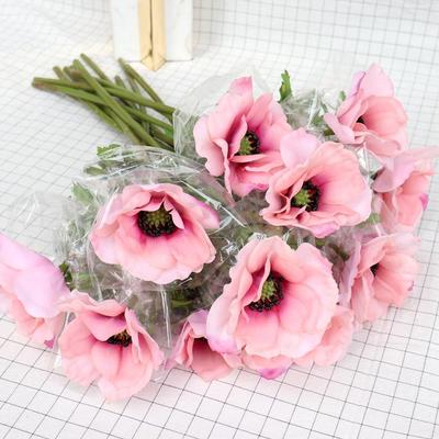 Decoração de Flor de Seda Anêmona para Casamento, Hotel ou Transmissão ao Vivo em Casa