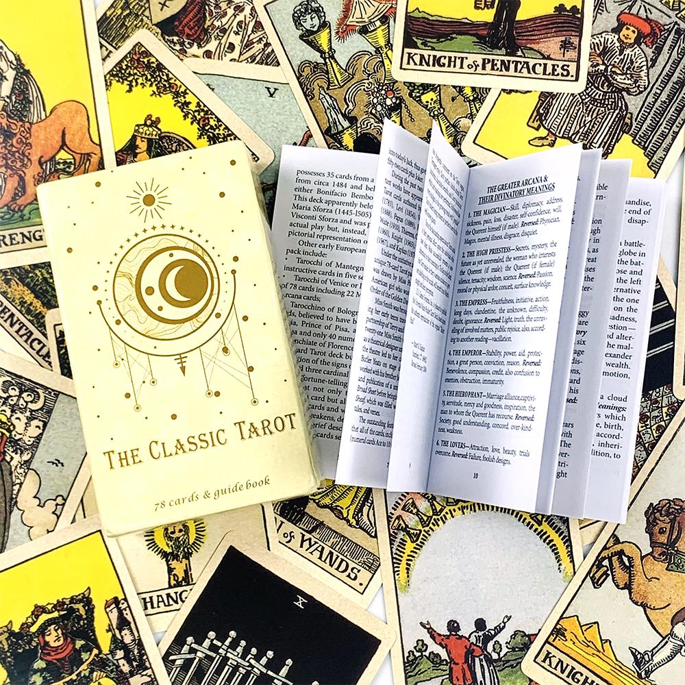 The Classic Tarot Cards 78Pcs Fate Fortune Telling Divination Party Board Game With Paper Instruction Manual For Beginners