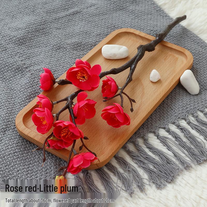 Artificial Plum & Peach Blossom Bonsai: Dried Flower Arrangement for Indoor Decoration