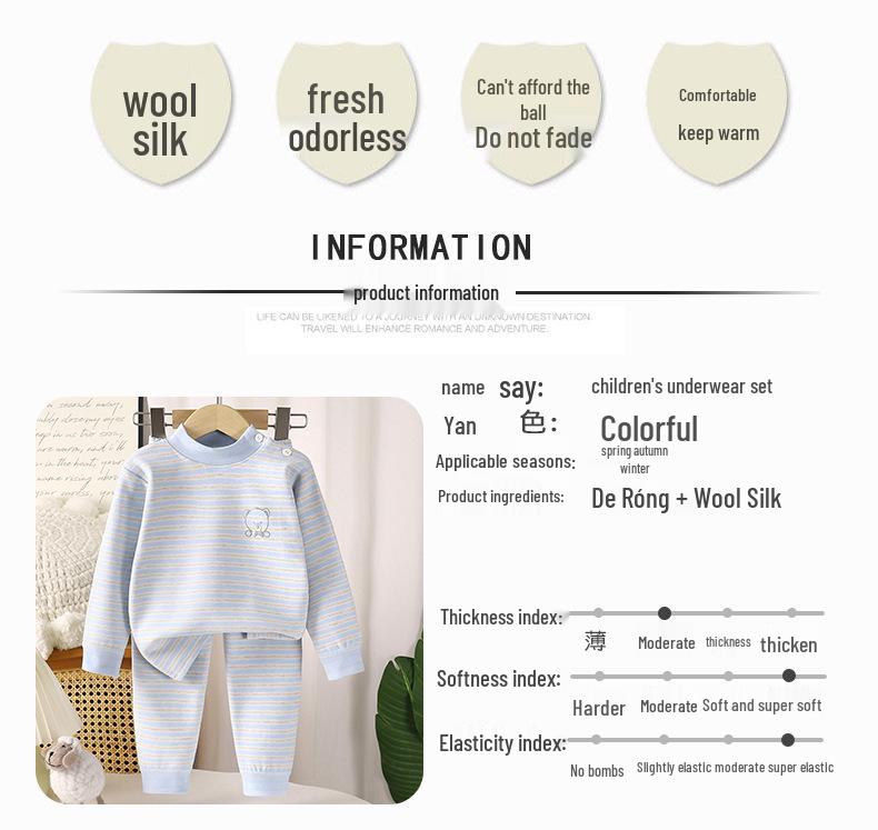 Zimní korejský styl Dětská hedvábná domácí souprava pro 1leté chlapce a dívky - Pohodlné a teplé podzimní dětské oblečení