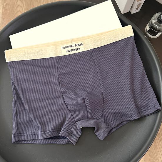 Men Boxer Underwear Mid-rise High Elasticity Shorts Panties Letter Print U-Convex Breathable Underwear Daily Wear