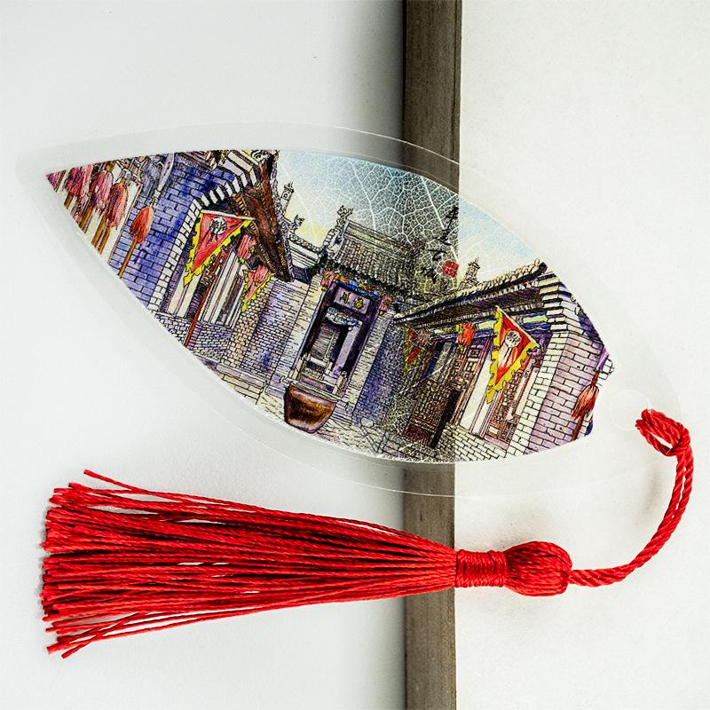 Shanxi Pingyao Ancient City Leaf Vein Bookmark: Chinese Style Craft Gift for Graduation Season