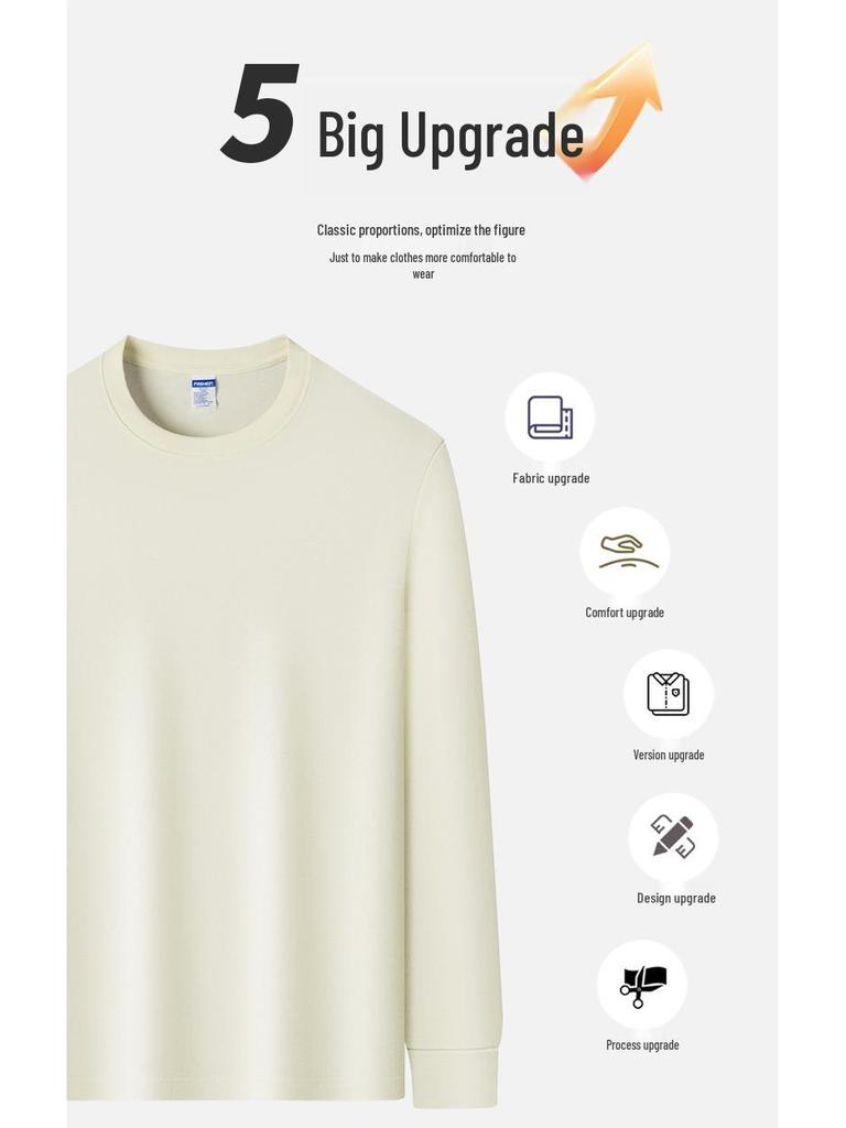 Men's Pure Cotton Round-Neck Long-Sleeve Hoodie - Comfortable, Loose-Fit, Solid Color for All Ages