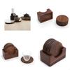 6Pcs/Set Walnut Coasters Placemats Home Table Tea Coffee Cup Pad Decor Round Heat Resistant Drink Mat X3UC