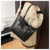 Vintage Large Capacity Faux Leather Tote Bag for Women, Chic Korean Style Commuter Shoulder Handbag, Soft Texture Fashion Work Bag