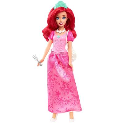 Mattel Disney Princess Ariel (Ruffled Pink Dress) [Dress-Up Doll & Playset] [Accessories Included] [Ages 3+] HLX34