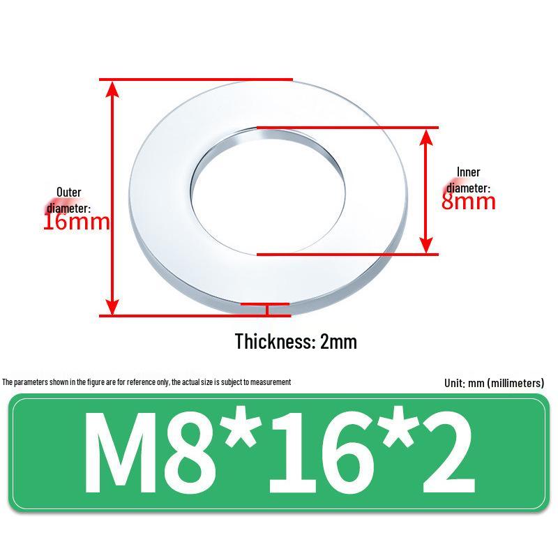Extra Large Galvanized Metal Flat Washers - Sizes M1.6 to M14