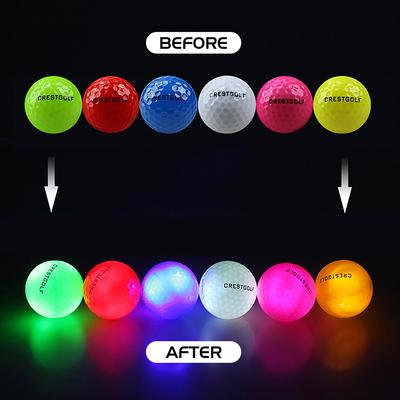 6pcs LED Glowing Golf Balls Night LED Golf Balls Luminous Golf Balls