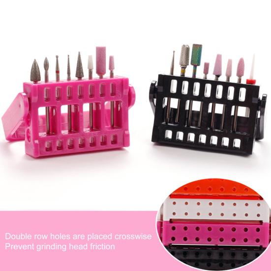 Yousheng Manicure Drill Bits Stand Multi-grid Design Height Adjustable High Durability Dustproof 16 Slots Nail Drill Bit Brush Storage Holder