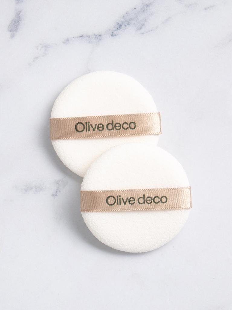 Olive Deco Round Makeup Puffs (2-Count)