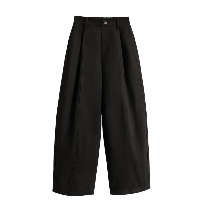 DIMANAF 2026 Plus Size Spring Summer Women Pants Elastic Waist Oversize Fashion Casual Long Pants Solid